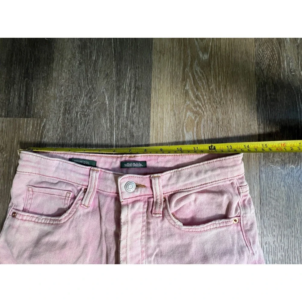 Wild‎ Fable Straight Leg Jeans Womens 4 Pink Good Distressed High Rise Acid Wash